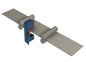 лазерен микрометър за измерване на ръбове и позиции на колани и килими