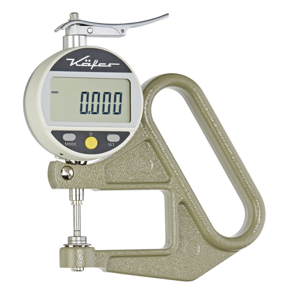 Contact feeler gauge with mechanical fork and digital indicator