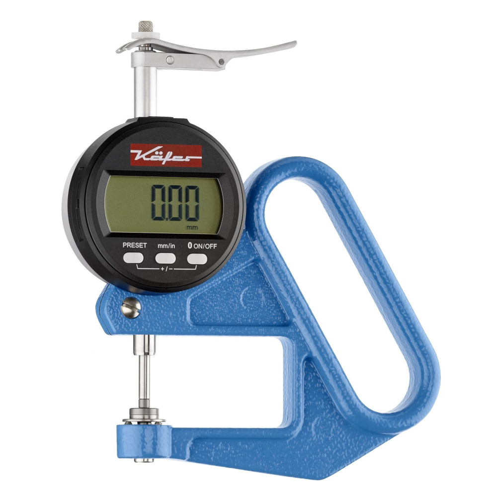 Contact feeler gauge with mechanical fork and digital indicator
