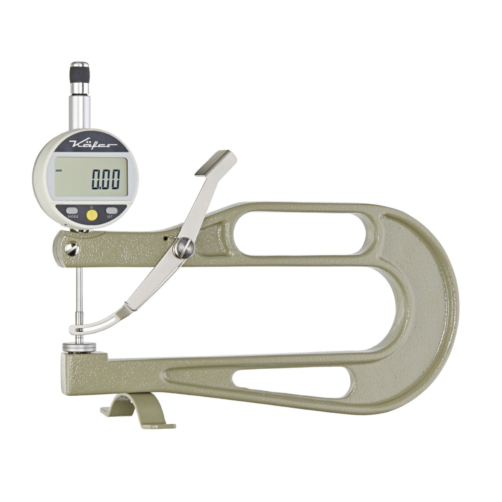 Contact feeler gauge with mechanical fork and digital indicator