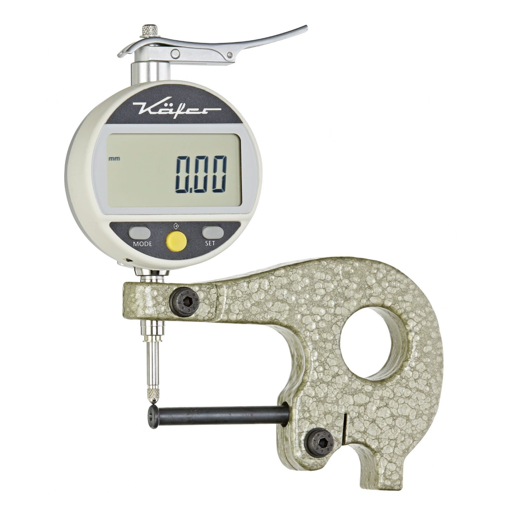 Contact feeler gauge with mechanical fork and digital indicator